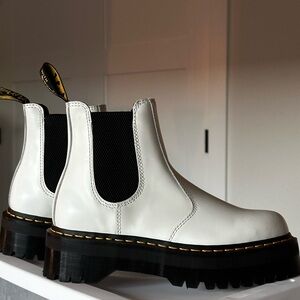 Dr. Martens White Ankle Boots